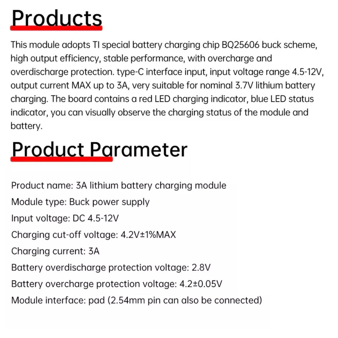 Battery Charger 3A StepDown Buck Power Charge Module TYPE-C USB
