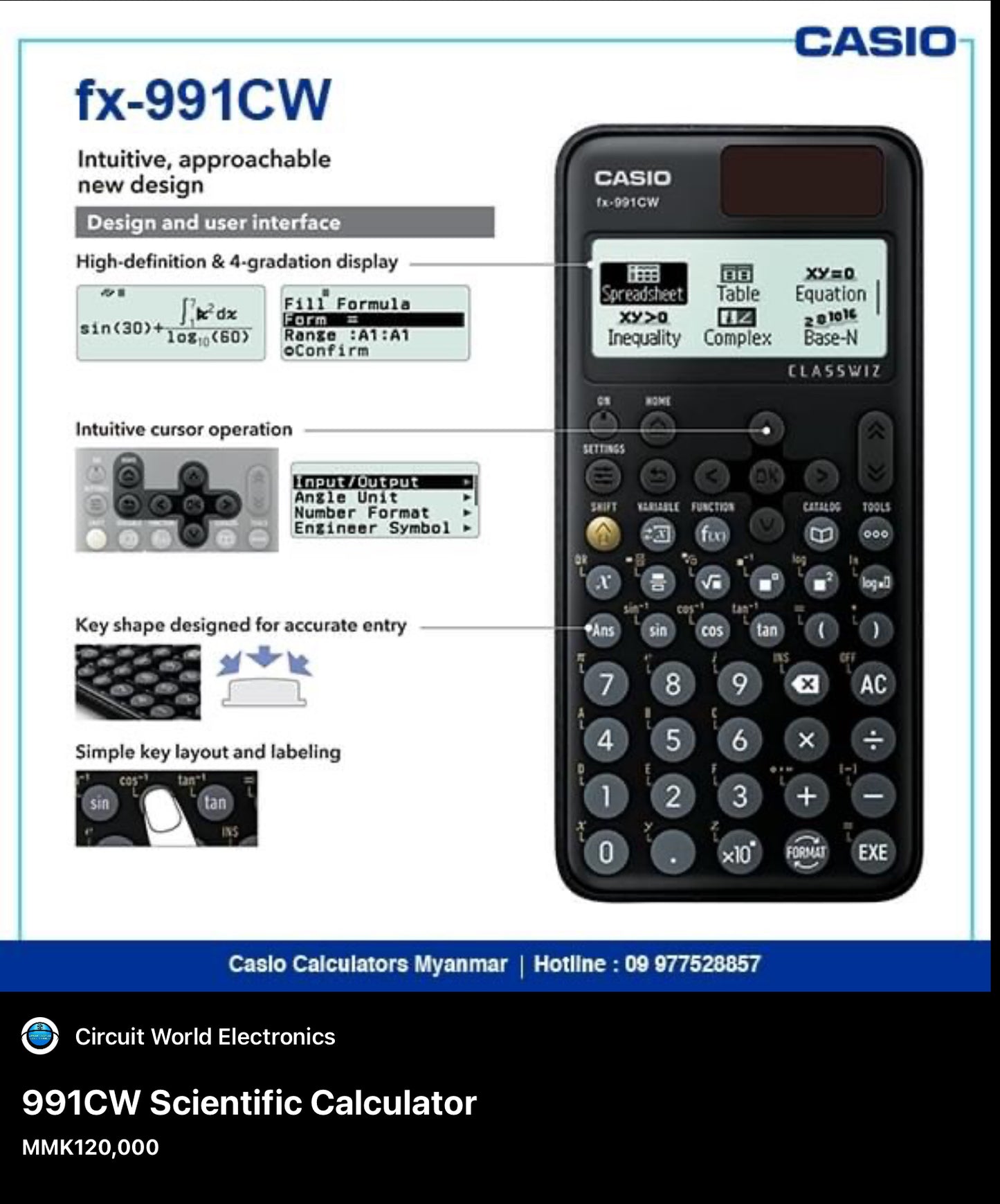 Fx-991cw scientific calculator