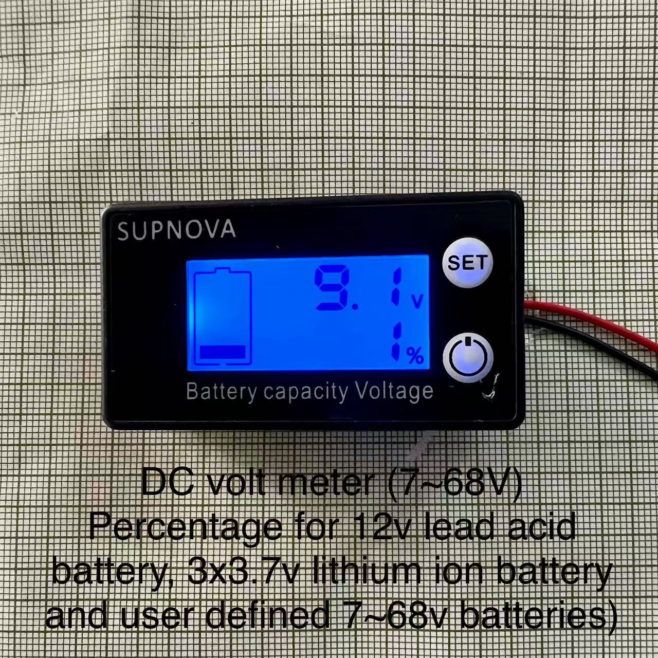 DC volt and battery capacity % meter (small) 8~100V