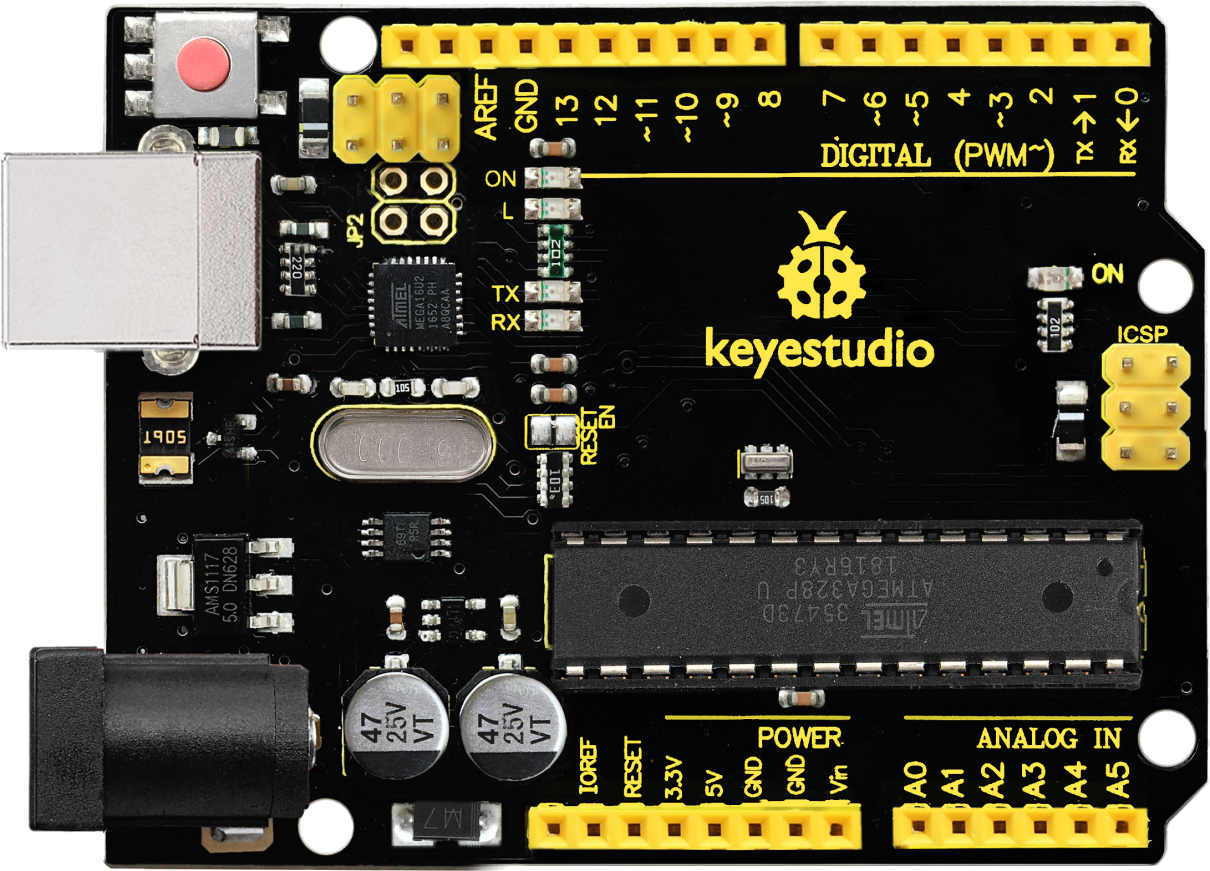 KS0001, KEYESTUDIO UNO R3 Compatible with Arduino (USB CABLE included)