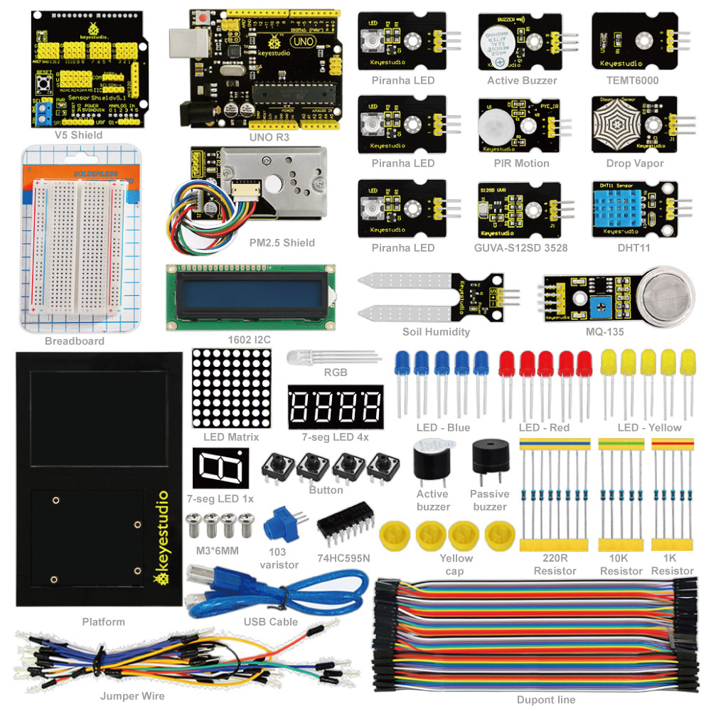 KS0190 keyestudio Environment Monitoring Kit for Arduino