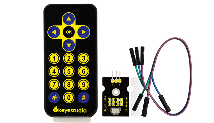KS0088 Keyestudio IR Module Kit(receiver
module+remote controller+3Pin F M dupont line)