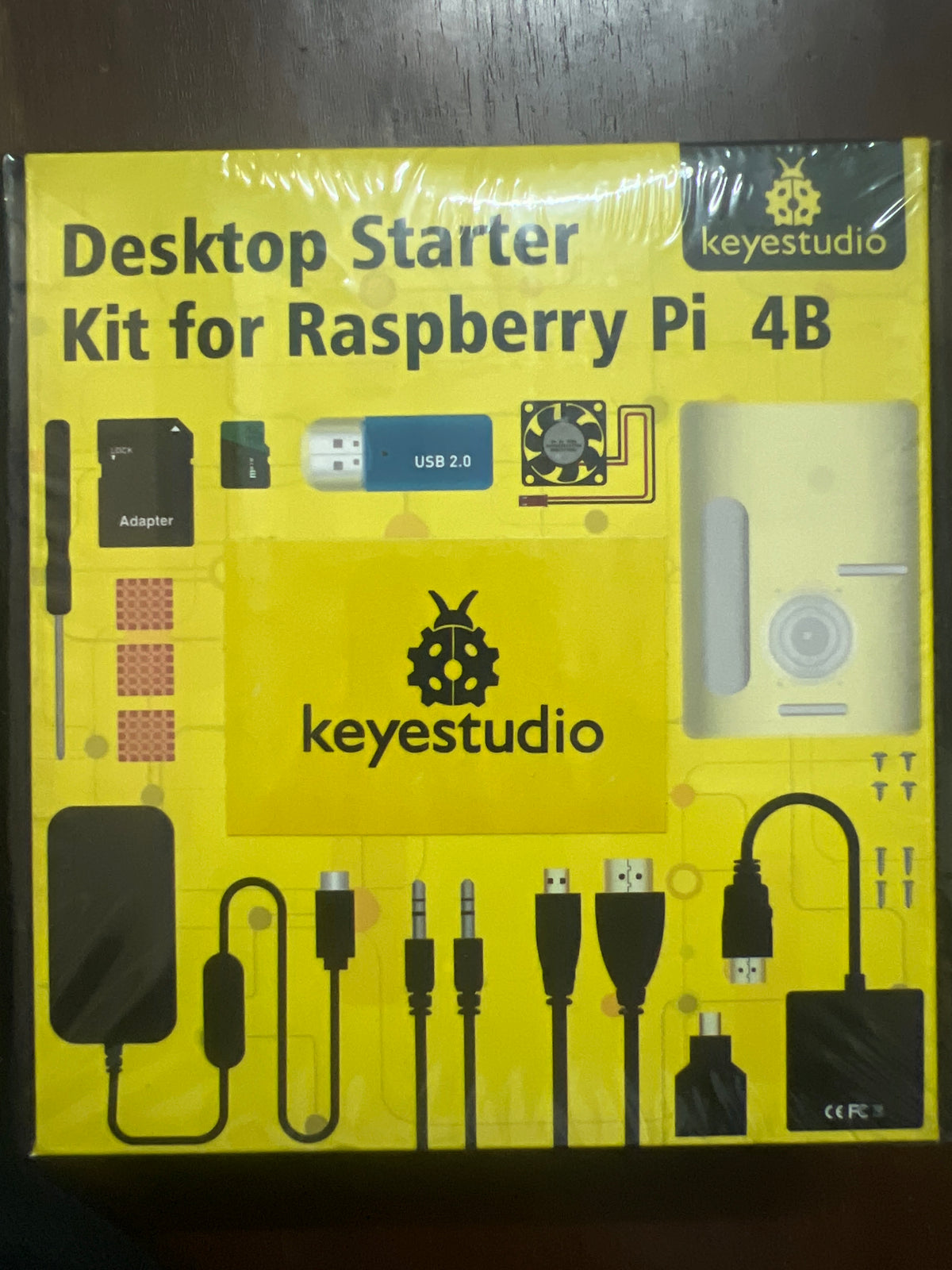 KS3001
Original Raspberry Pi 4B Kit + ABS Case + 32GB SD Card+ US Plug Power Adapter + Fan+ Heat Sink + HDMI Cable