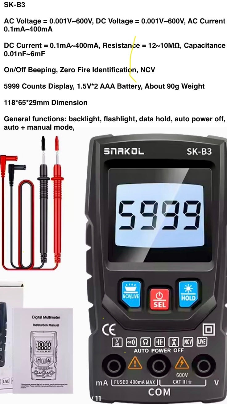 Digital meter SK-B3 smart multimeter