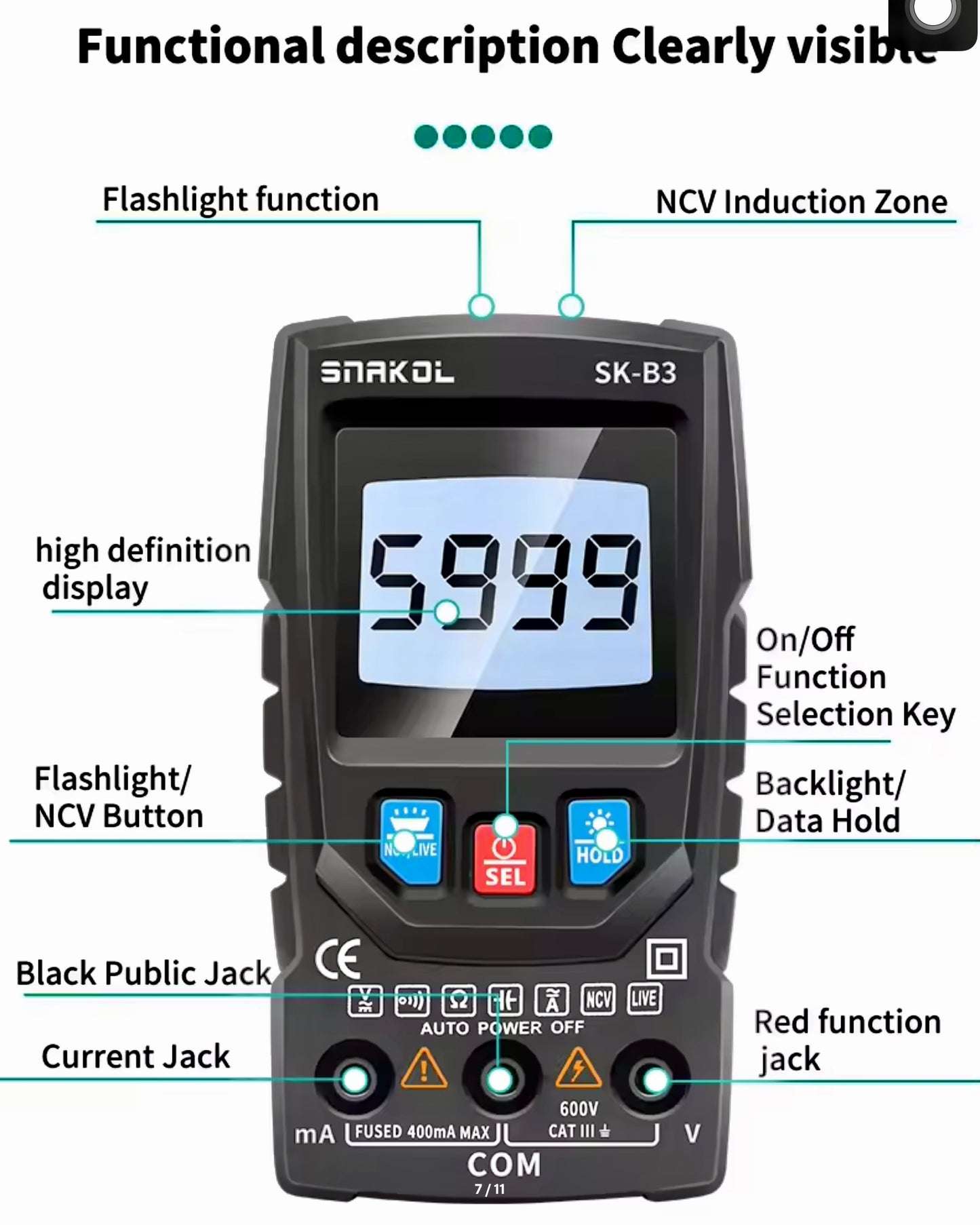 Digital meter SK-B3 smart multimeter