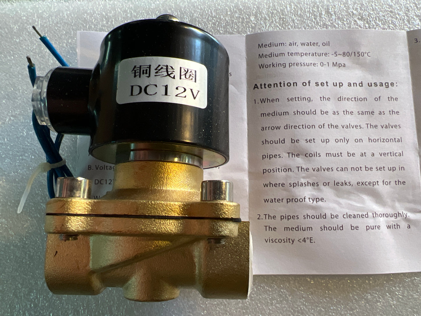 Vlave solenoid dc12v 2W160-15, 1/2”, solenoid valve