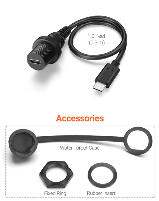 USB panel mount type-C