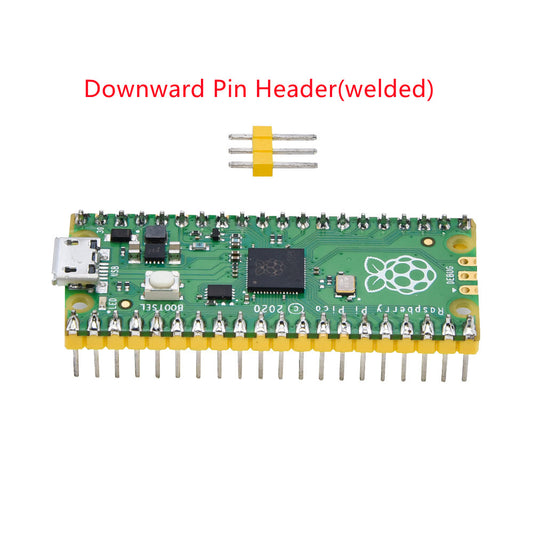 raspberry pi pico with downward soldered pin