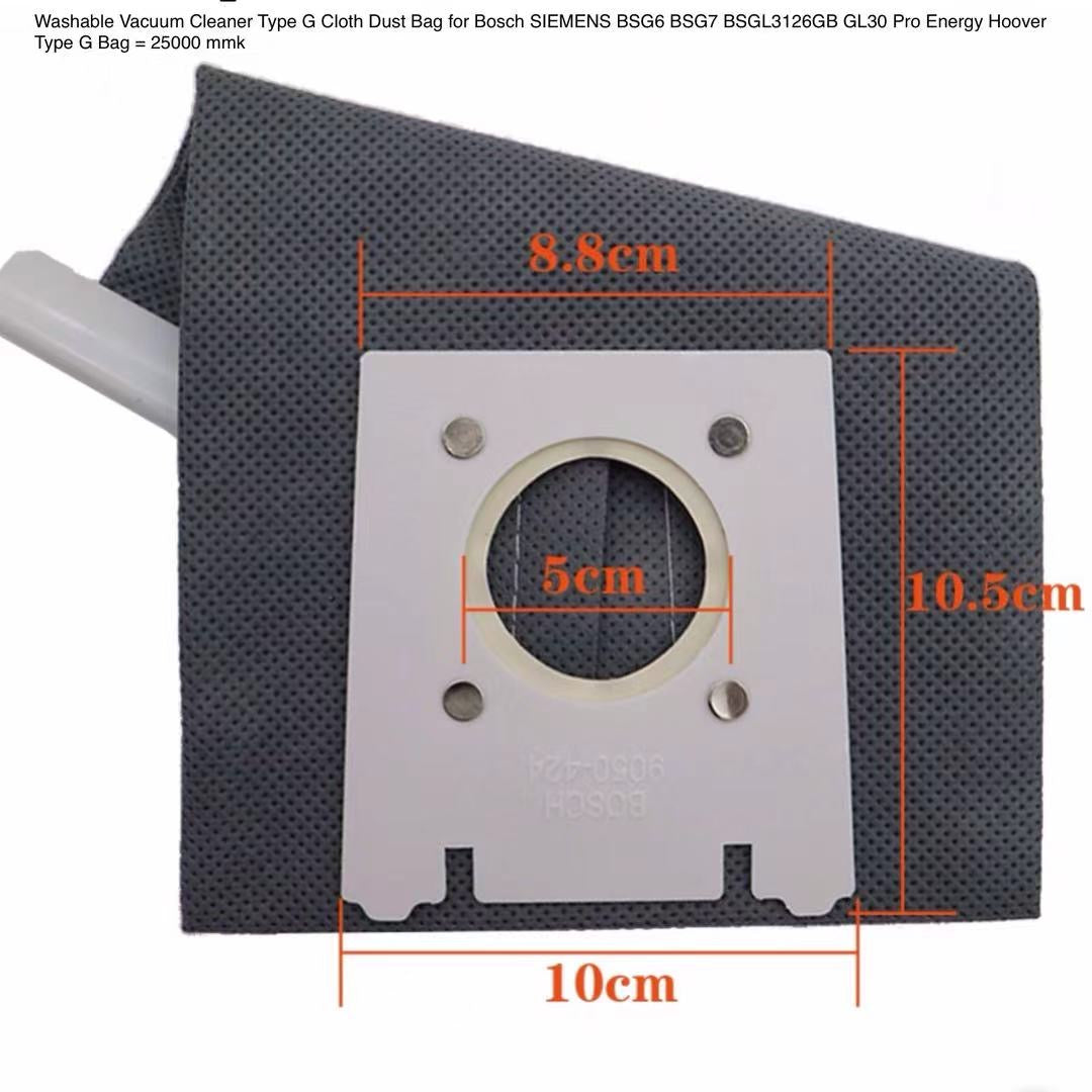 Vacuum Cleaner Cloth Dust Bag Bosch SIEMENS BSG6 BSG7 BSGL3126GB GL30 Pro Energy Hoover Type G