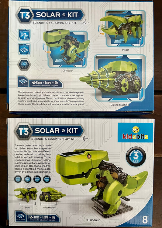 KD3011, DIY Puzzle Triad Self-assembly Dinosaur Solar Toy