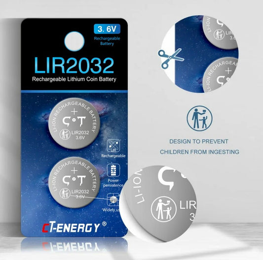 Battery LIR2032 rechargeable (2-pcs)
