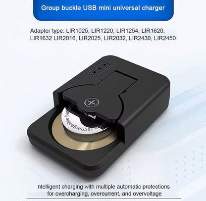 Battery charger with LED Indicator Light For LIR2016 LIR2025 LIR2032 LIR1025 (type-C)