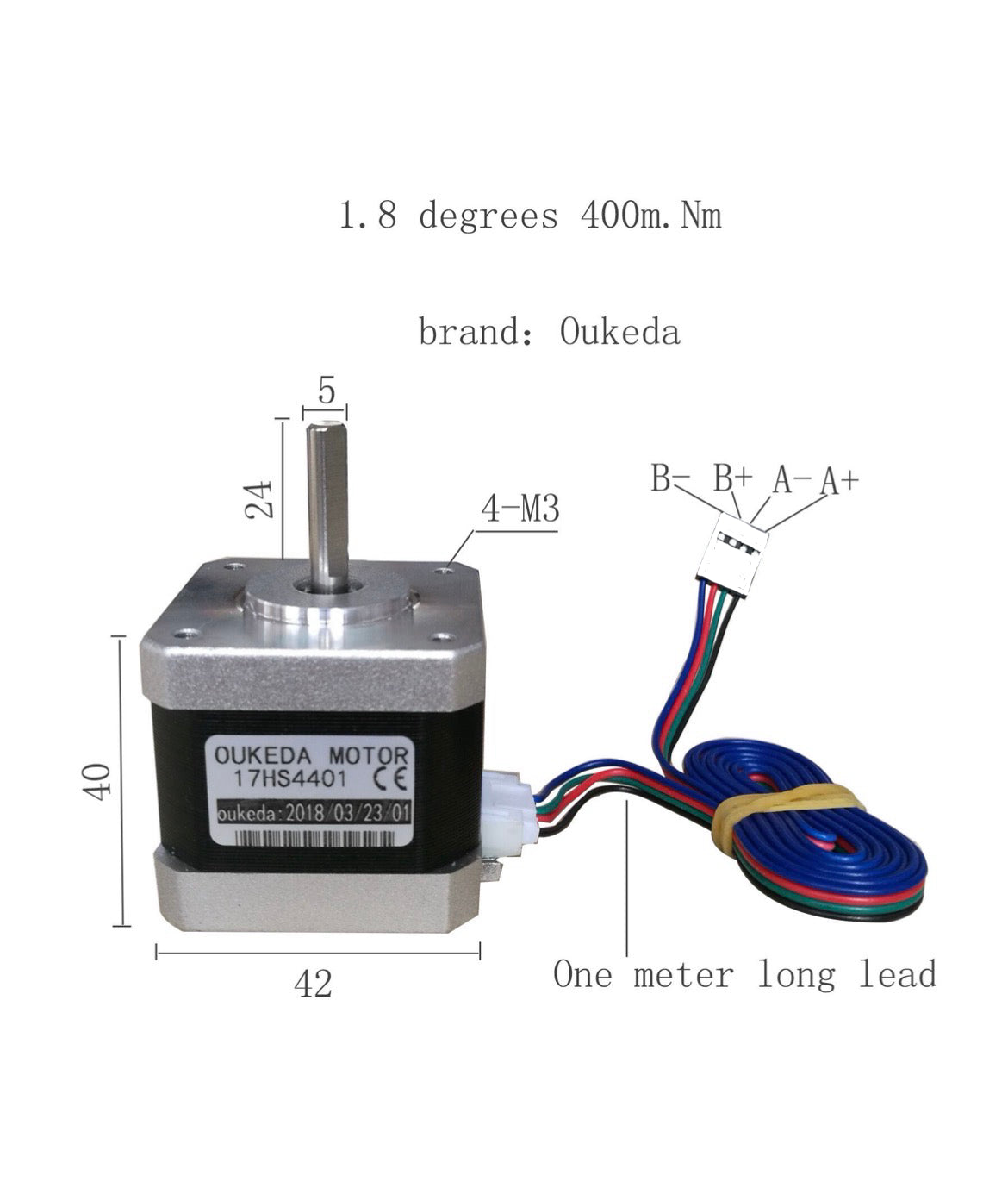 Stepper motor Oukeda 17HS4401 NEMA 17