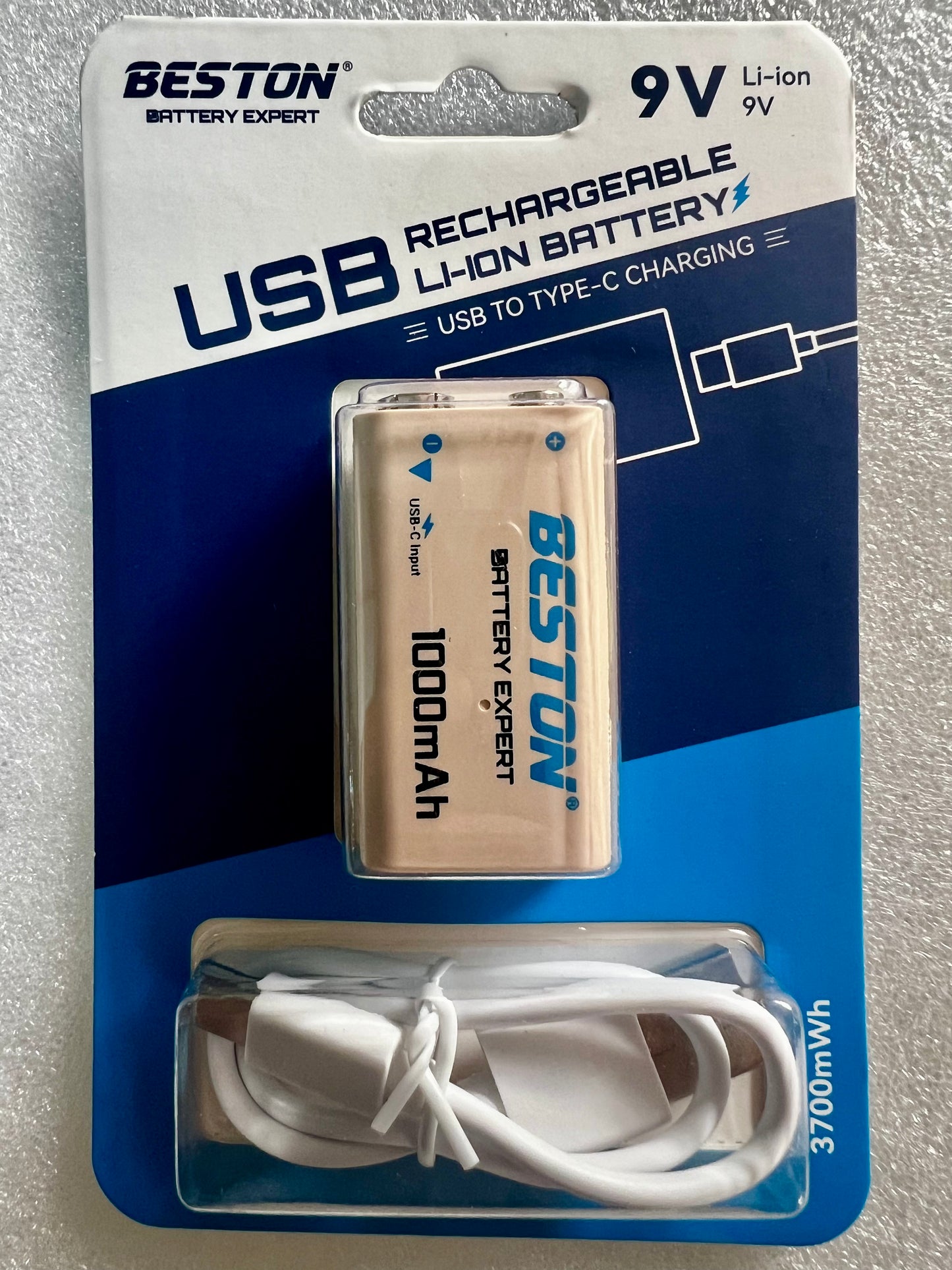 Battery 9V Rechargeable LI-ION  (Beston)