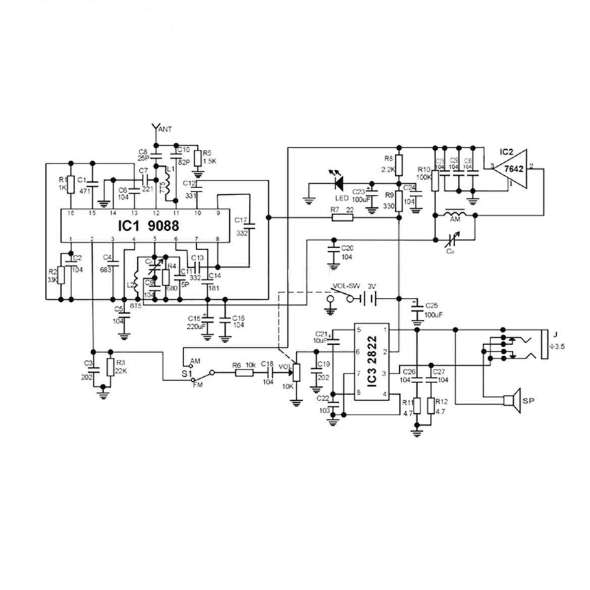 CF210SP FM AM DIY Radio Kit