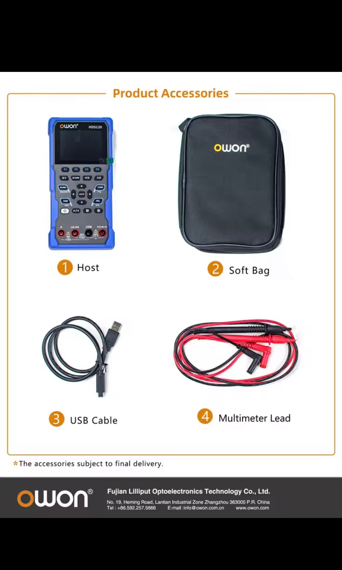 HDS120 Handheld 2in1 Digital Oscilloscope Multimeter with 1MHz Bandwidth, 2.8" IPS Screen, True RMS, CATIII 1000V