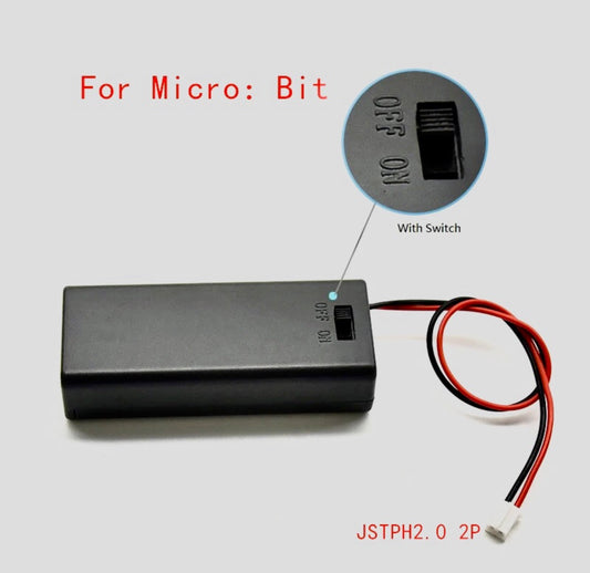 Micro:Bit Battery Holder Case Cover Shell With Switch+JST PH2.0 2P Conntector,