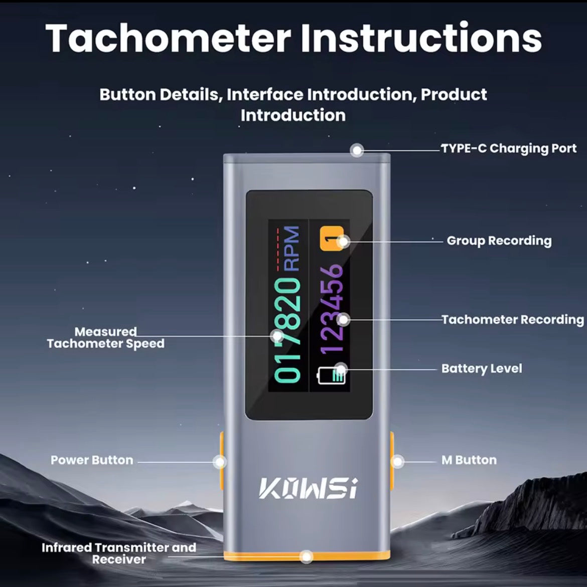 Mini Laser RPM meter