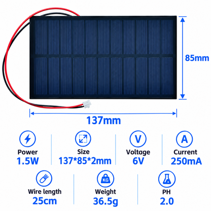 Solar panel 6V 1.5W