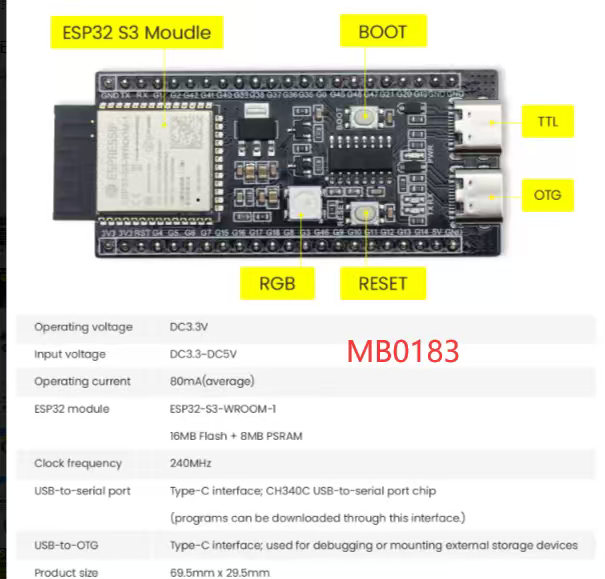 Esp32 S3 with pin header