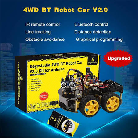 Ks0470 Keyestudio 4WD Multi BT Robot Car Kit Upgraded V2.0 W/LED Display