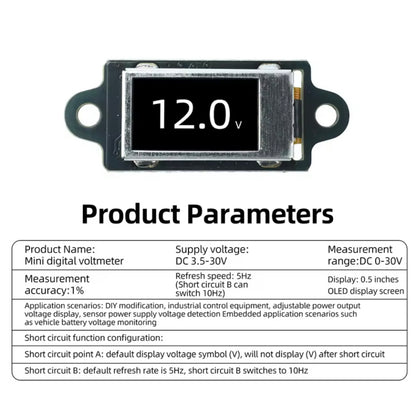 DC Voltmeter 0.5 Inch OLED Display
