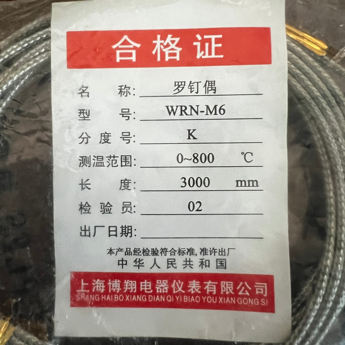 K type thermocouple WRN-M6