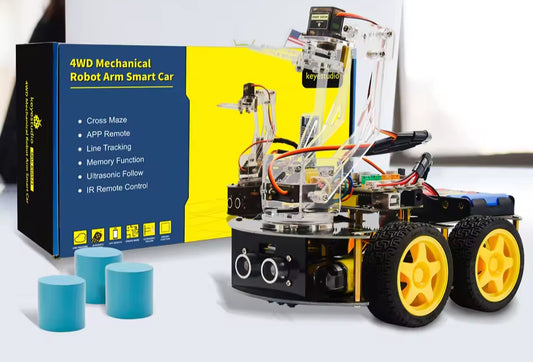 KS0523
Keyestudio 4WD Bluetooth Robotic Car with Arm Multi- functional smart car