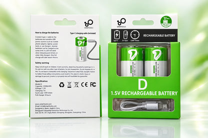 Battery D rechargeable 1.5V (2pcs)