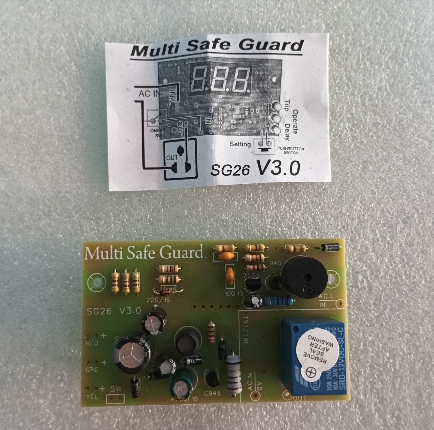 Multi Safeguard & AC Alarm (SG26 V3.0) side LEDs
