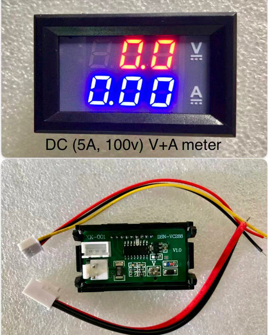 DC volt + ampere meter small  (10A, 100V)
