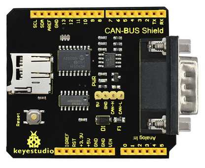 KS0411, Keyestudio CAN BUS Shield MCP2515 chip With SD Socket For Arduino UNO R3/Gift Box