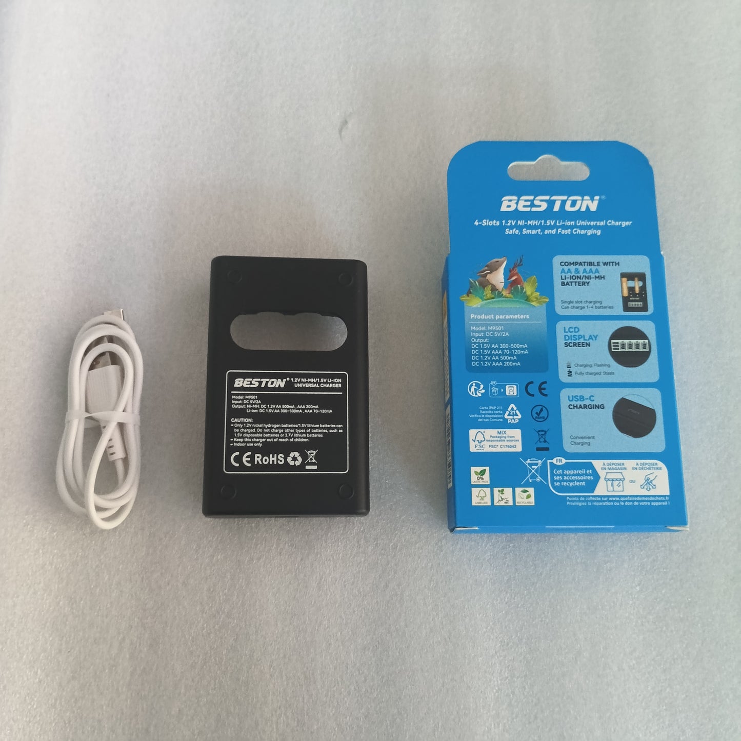 Battery charger for 1.2V and 1.5V NI-MH/LI-ION battery