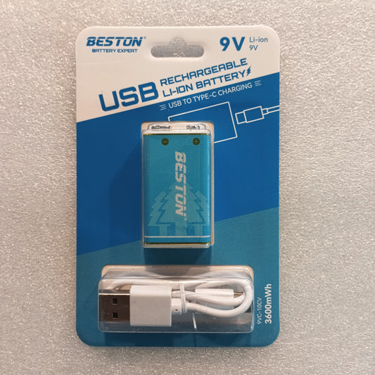 Battery 9V Rechargeable LI-ION  (Beston)