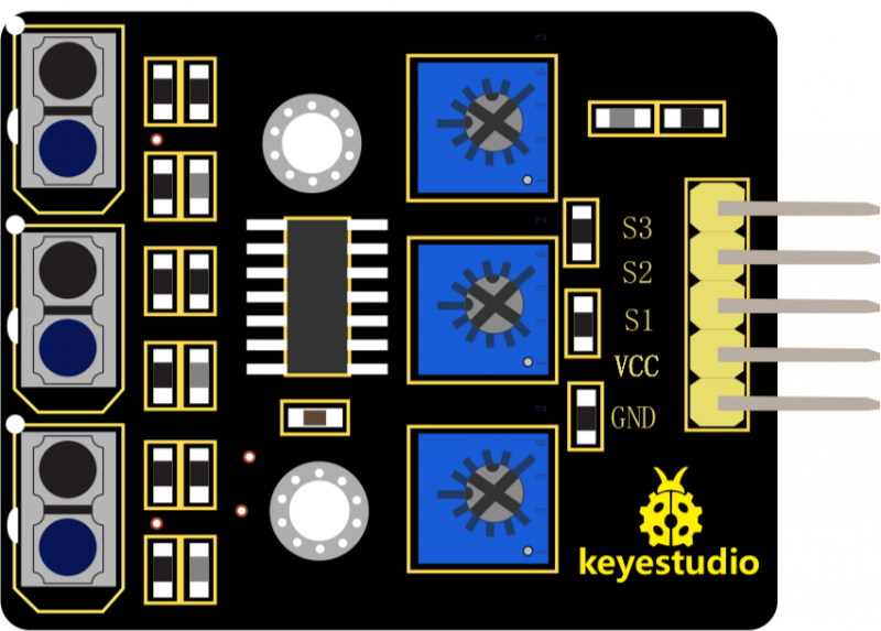 KS0453 Keyestudio 3-channel Line Tracking Module