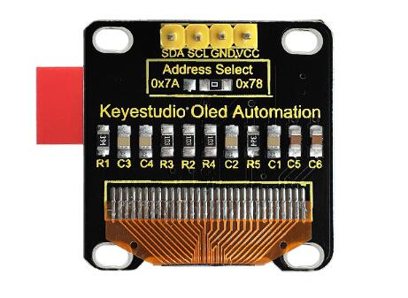 Ks0271 Keyestudio 0.96-inch OLED LCD panel with a baseboard