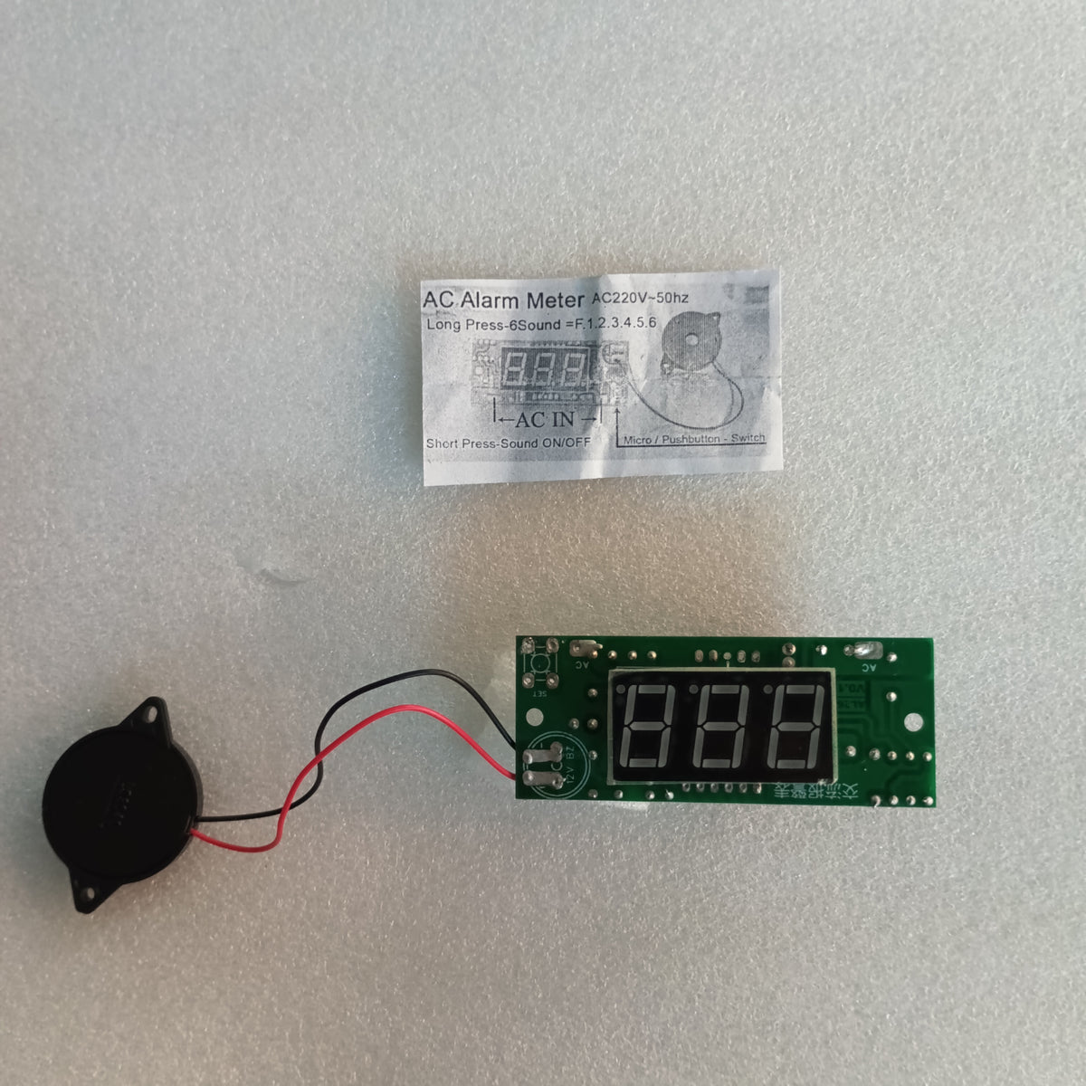 AC Alarm Meter with passive buzzer