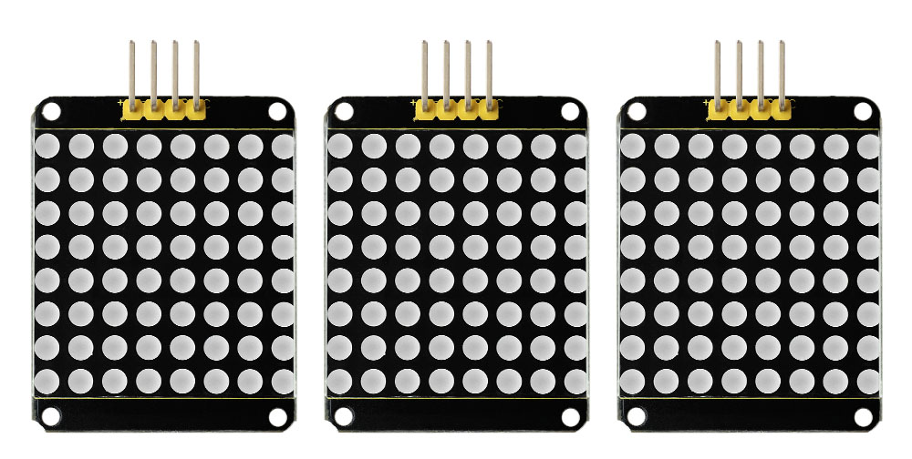 KS0336
3PCS Keyestudio Red color common cathode I2C 8*8 LED dot Matrix module